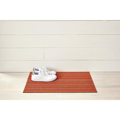 Chilewich 18 in. W X 28 in. L Orange Skinny Stripe Polyester/Vinyl Door Mat