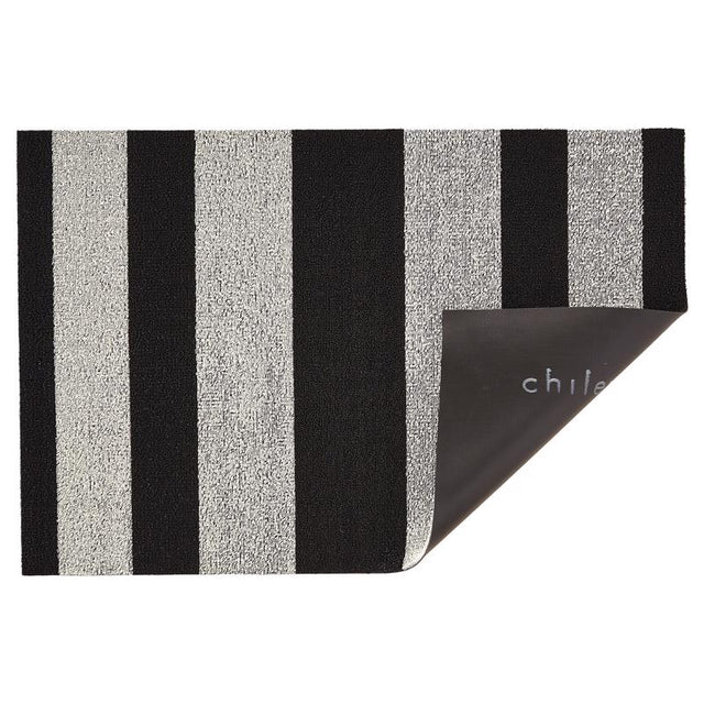 Chilewich 24 in. W X 36 in. L Black/White Bold Stripe Polyester/Vinyl Utility Mat