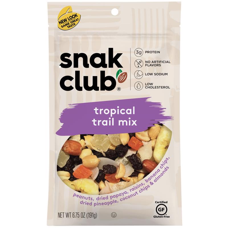 Snak Club Tropical Trail Mix 6.75 oz Bagged