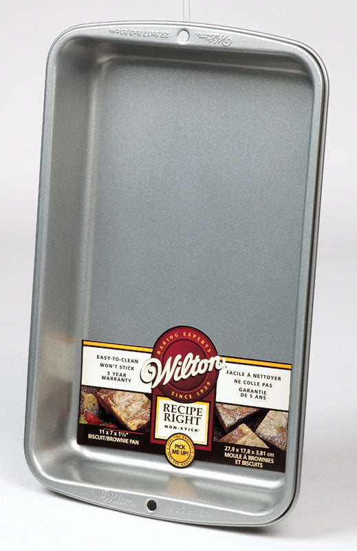 Wilton 7 in. W X 11 in. L Biscuit and Brownie Pan Silver