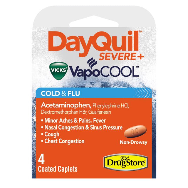 Vicks DayQuil VapoCOOL Orange Cold & Flu Relief 4 pc