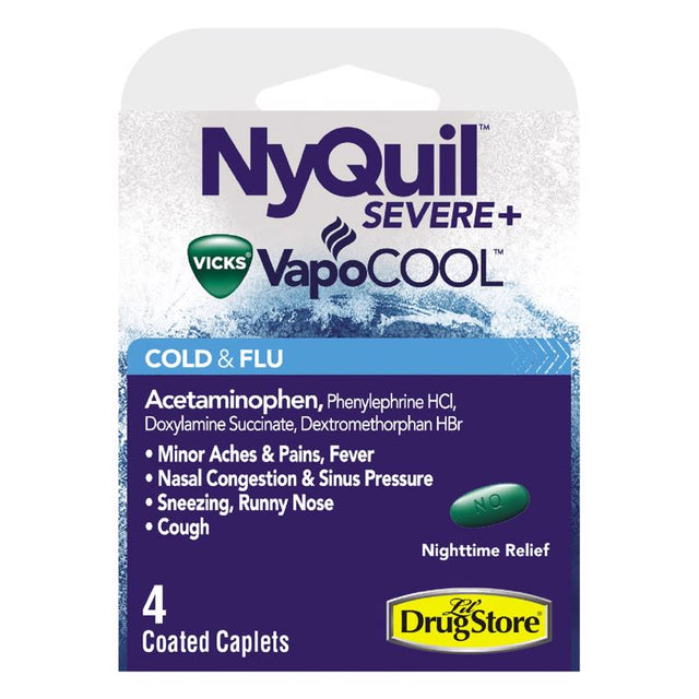 Vicks NyQuil VapoCOOL Green Cold & Flu Relief 4 pc