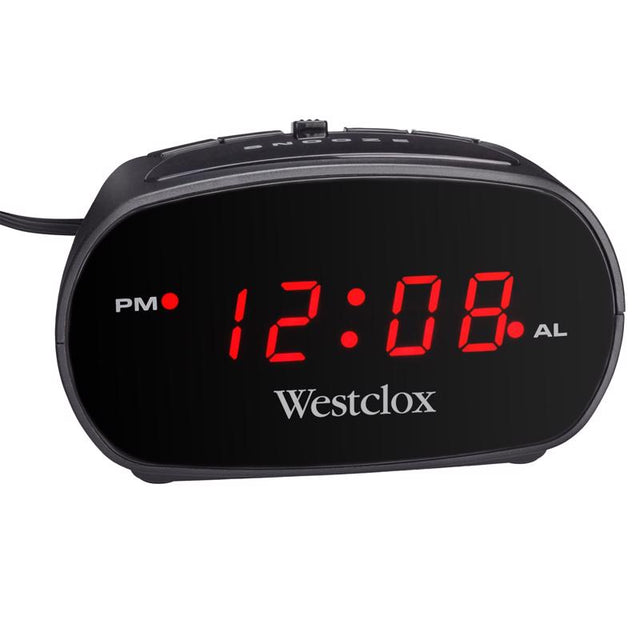 Westclox Black Alarm Clock Digital Plug-In