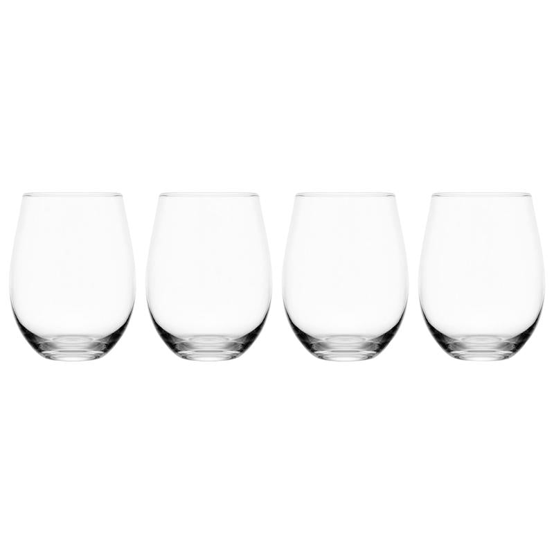 Mikasa Parker 18 oz Clear Crystal Stemless Wine Glass Set