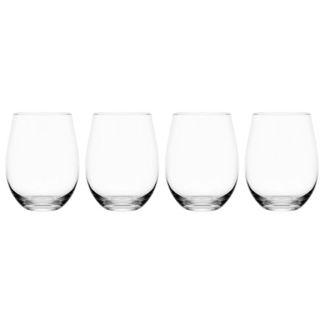 Mikasa Parker 18 oz Clear Crystal Stemless Wine Glass Set