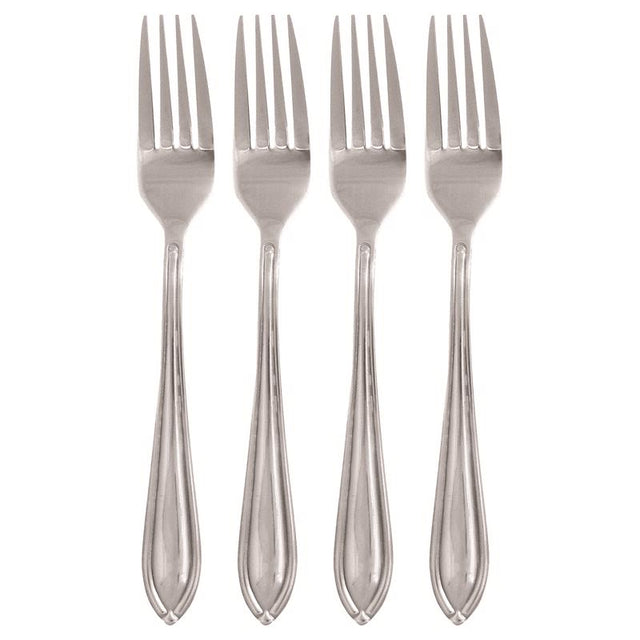 Hampton Forge Ginger Silver Stainless Steel Casual Dinner Fork Set 4 pc