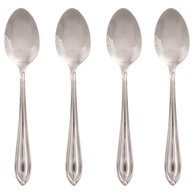 Hampton Forge Ginger Silver Stainless Steel Casual Dinner Spoon Set 4 pc