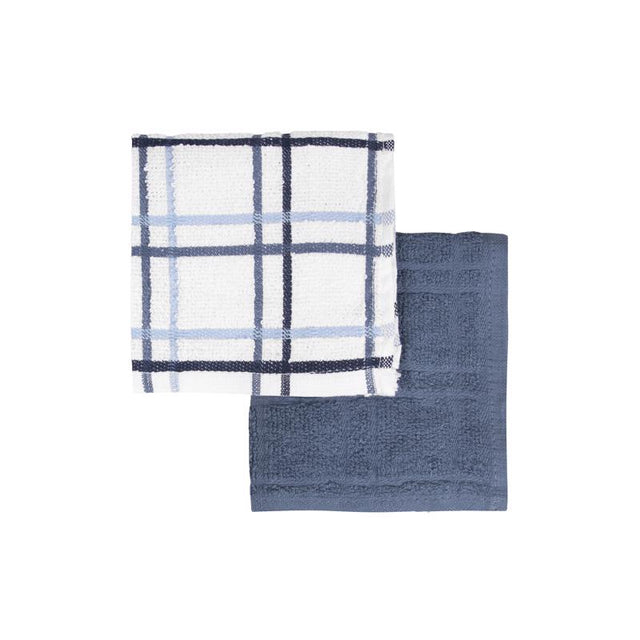 Ritz Blue/White Cotton Dish Cloth 2 pk