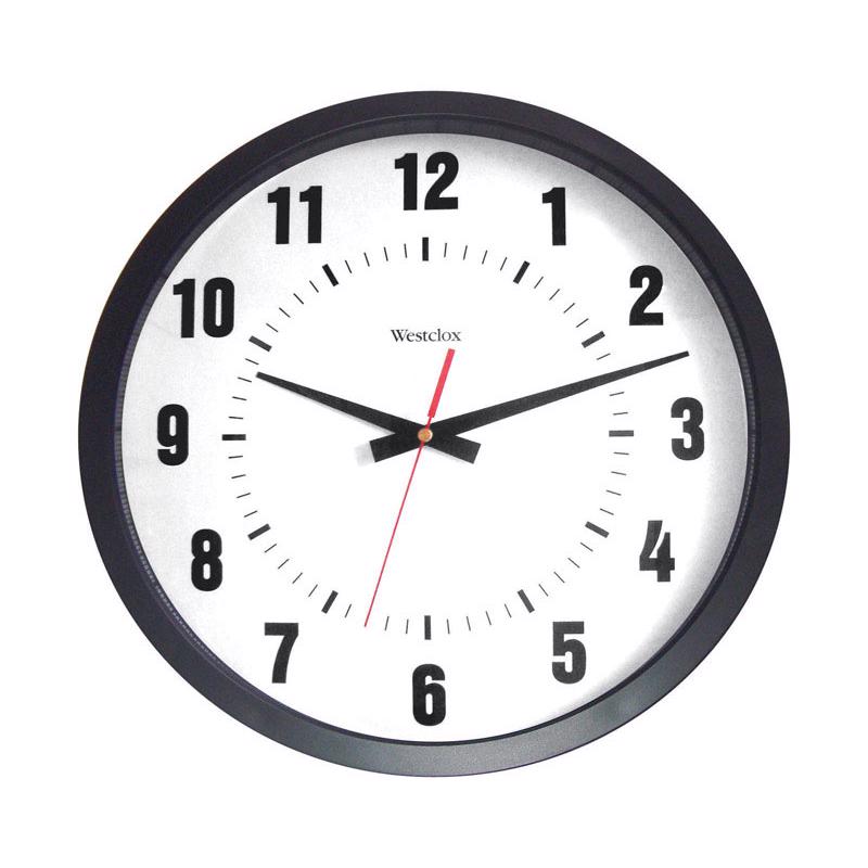 Westclox 14 in. L X 12 in. W Indoor Analog Wall Clock Plastic Black/White