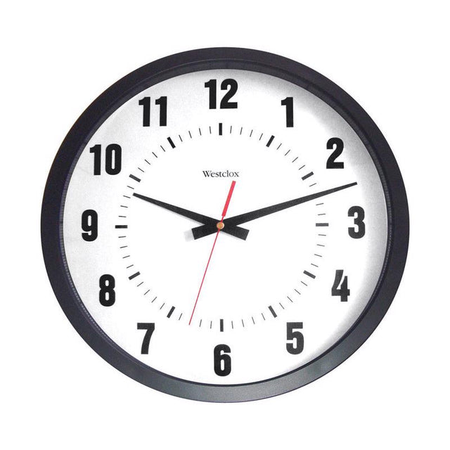 Westclox 14 in. L X 12 in. W Indoor Analog Wall Clock Plastic Black/White