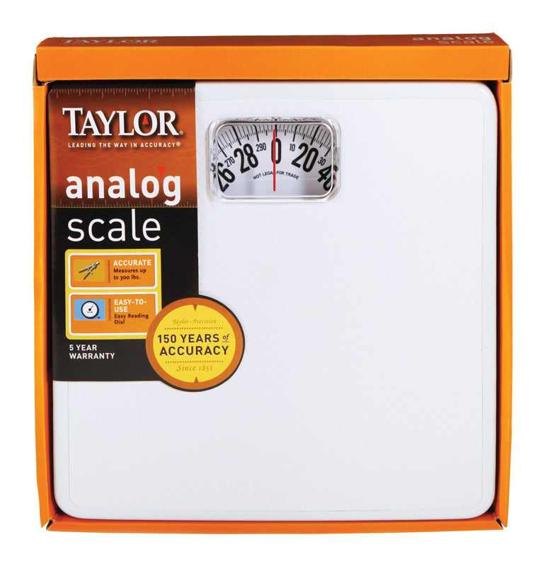 Taylor 300 lb Analog Bathroom Scale White