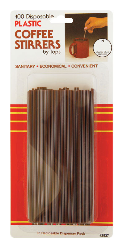 Tops Brown Plastic Coffee Stirrers