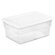 Sterilite 16 qt Clear/White Storage Box 7 in. H X 16-3/4 in. W X 11-7/8 in. D Stackable