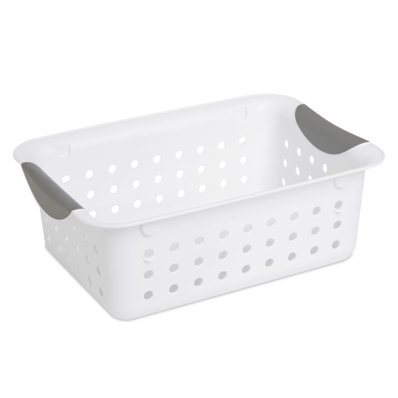 Sterilite 0.9 cu ft White Storage Bin 4 in. H X 8 in. W X 11.125 in. D Stackable