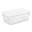 Sterilite 6 qt Clear Storage Box 4.875 in. H X 8.25 in. W X 13.625 in. D Stackable