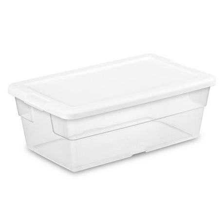 Sterilite 6 qt Clear Storage Box 4.875 in. H X 8.25 in. W X 13.625 in. D Stackable