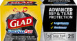 Glad ForceFlex Plus 30 gal Trash Bags Drawstring 25 pk 0.9 mil