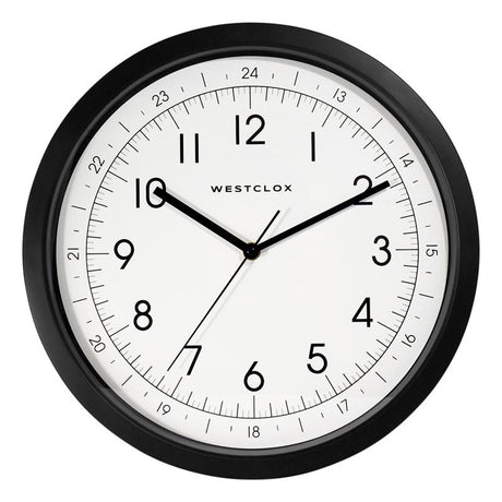 Westclox 13.75 in. L X 13.75 in. W Indoor Analog Wall Clock Plastic Black/White