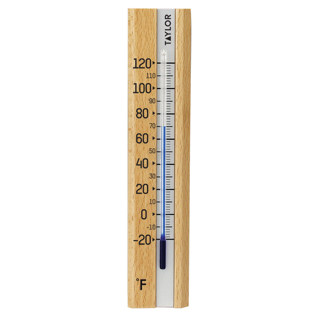 Taylor Tube Thermometer Wood Brown 6.5 in.