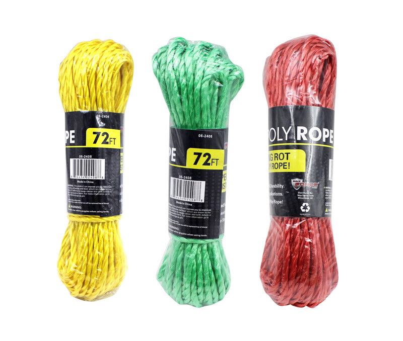 Diamond Visions 0.25 in. D X 72 ft. L Assorted Twisted Poly Rope