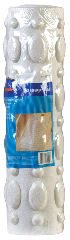 Living Accents 36 in. L X 15-3/4 in. W White Vinyl Massage Bath Mat Latex Free