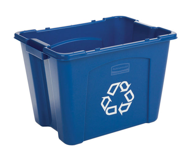 Rubbermaid 14 gal Blue Resin Recycling Tote