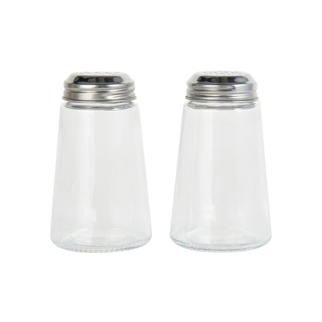 Lifetime Gemco 3 oz Clear/Silver Glass Bevelled Salt and Pepper Set 2 pk