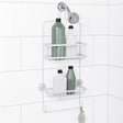 Zenna Home 26.13 in. H X 10.38 in. W X 4.13 in. L Chrome White Shower Caddy