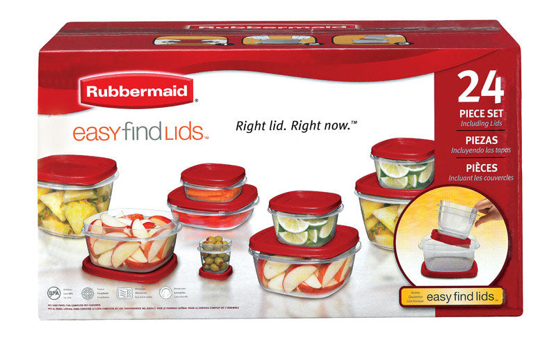 Rubbermaid Easy Find Lids Clear Food Storage Container Set 12 pk