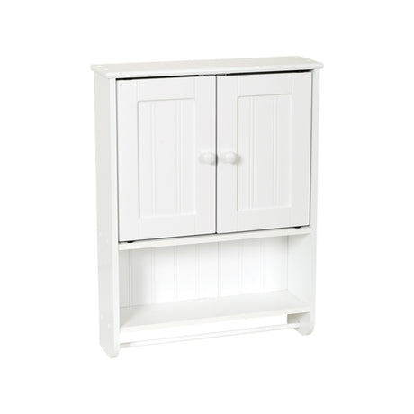 Zenna Home Cottage Collection 25.63 in. H X 19.4 in. W X 5.75 in. D White Wood Wall Cabinet