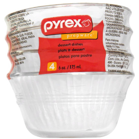 Pyrex 4 in. W X 4 in. L Custard Cups Clear 4 pk