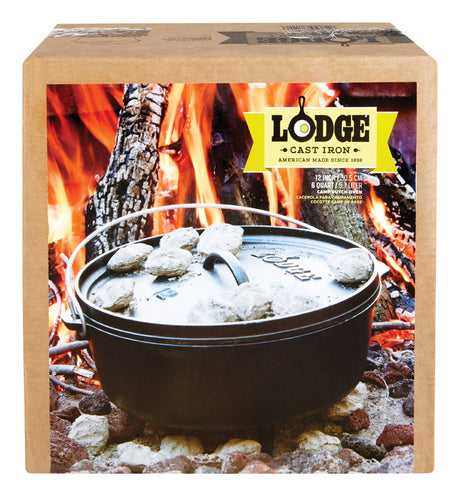 Lodge Logic Cast Iron Dutch Oven 12 in. 6 qt Black