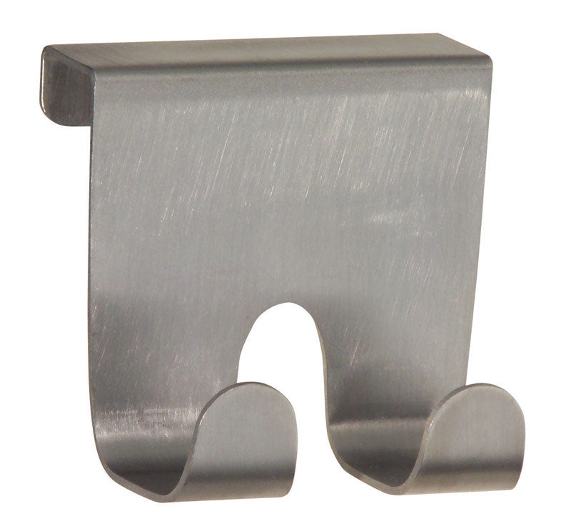 iDesign 2 in. L Brushed Nickel Silver Stainless Steel Medium Over the Cabinet Hook 1 pk