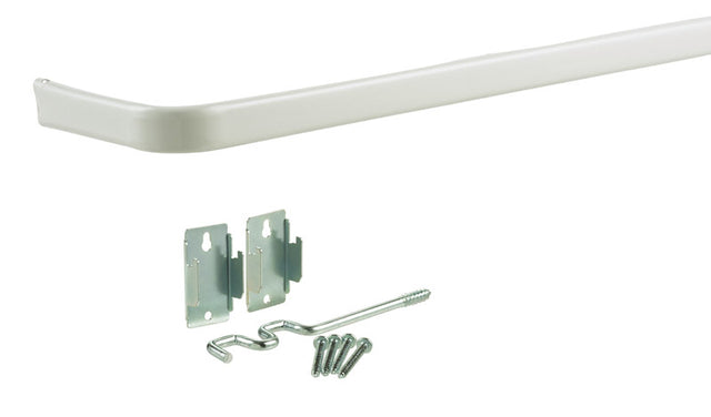 Kenney Enamel White Curtain Rod 48 in. L X 86 in. L