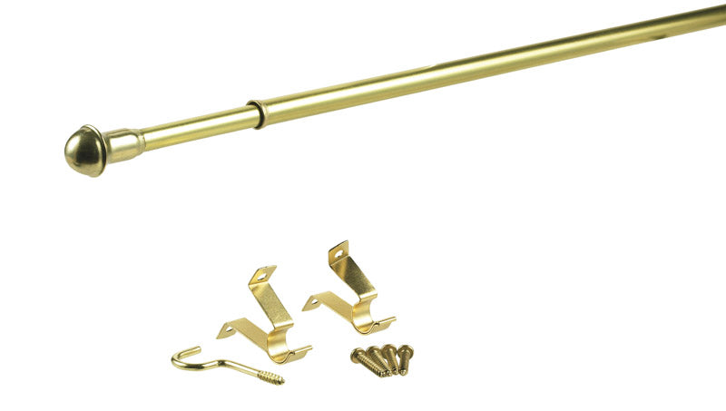 Kenney Brass Gold Curtain Rod 48 in. L X 86 in. L