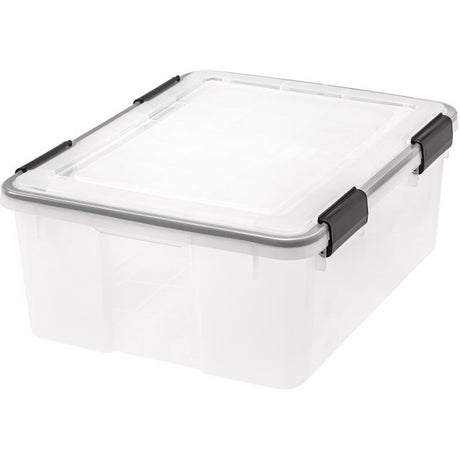 IRIS WEATHERPRO 30 qt Clear Storage Box 7.75 in. H X 15.75 in. W X 19.7 in. D Stackable