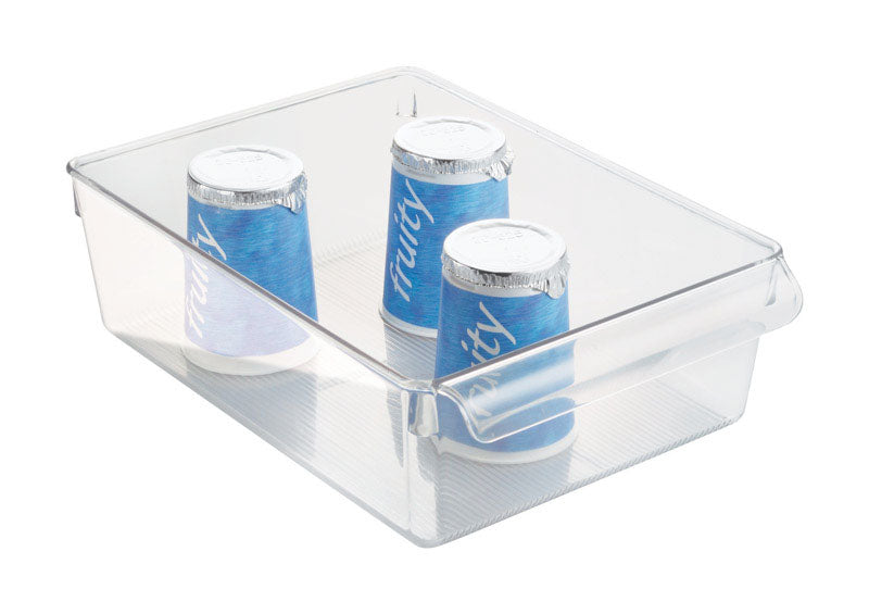 iDesign Clear Storage Bin 3.5 in. H X 8 in. W X 11.5 in. D Stackable