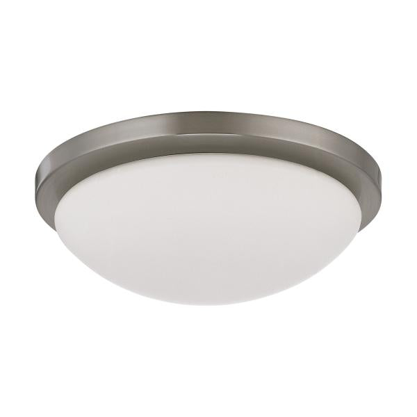 Button LED 11 in. - Flush Mount Fixture - Brushed Nickel Finish - LED Module Included