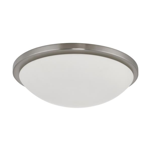 Button LED 17 in. - Flush Mount Fixture - Brushed Nickel Finish - LED Module Included