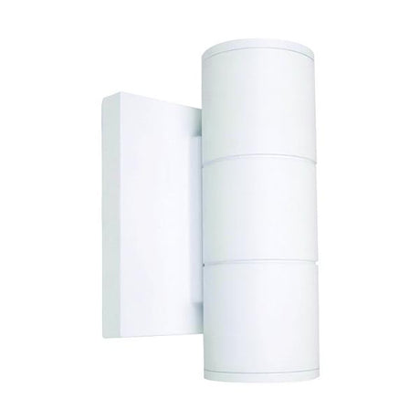 2 Light - LED Small Up and Down Sconce Fixture - White Finish - 10W - 120/277V