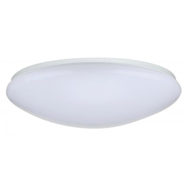 19 inch - Flush Mounted LED Fixture - CCT Selectable - Round - White Acrylic