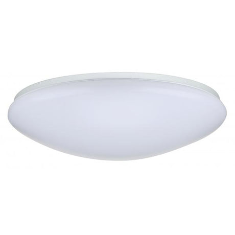 19 inch - Flush Mounted LED Fixture - CCT Selectable - Round - White Acrylic