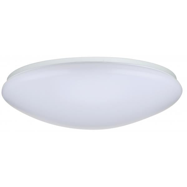 19 inch - Flush Mounted LED Fixture - CCT Selectable - Round - White Acrylic - with Sensor