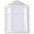 LED Cage Lantern Fixture - White Finish with White Linen Acrylic