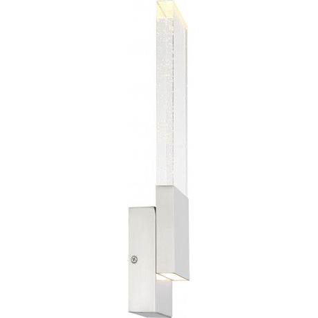 Ellusion - LED Large Wall Sconce - 13W - Polished Nickel Finish with Seeded Glass