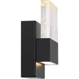 Ellusion - LED Small Wall Sconce - 15W - Matte Black Finish with Seeded Glass