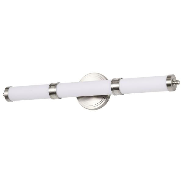 Kagen Medium Vanity - LED - Brushed Nickel Finish - White Acrylic Lens