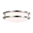 16 Watt - 10 inch - LED Flush Mount Fixture - 3000K - Dimmable - Brushed Nickel - White Lens