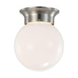 8 Watt - 6 inch - LED Flush Mount Fixture - 3000K - Dimmable - Brushed Nickel - Frosted Glass