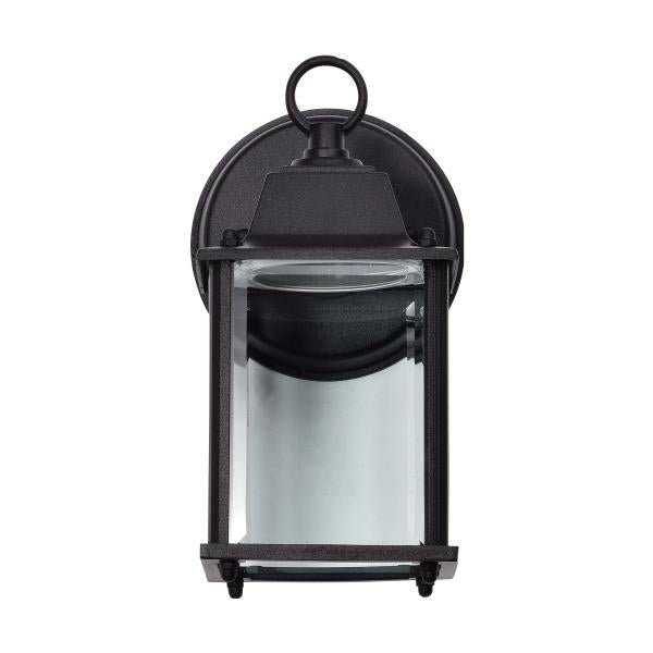 8 Watt - 3000K - LED Cube Lantern - Black Finish - Clear Beveled Glass